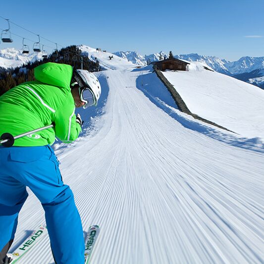 Skifahrer auf der Schmittenhöhe
